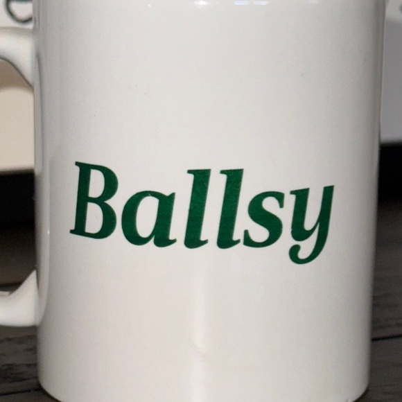 TOMMY JOHN underwear co. BALLSY white/green ceramic coffee tea mug cup drinkware - Picture 7 of 7